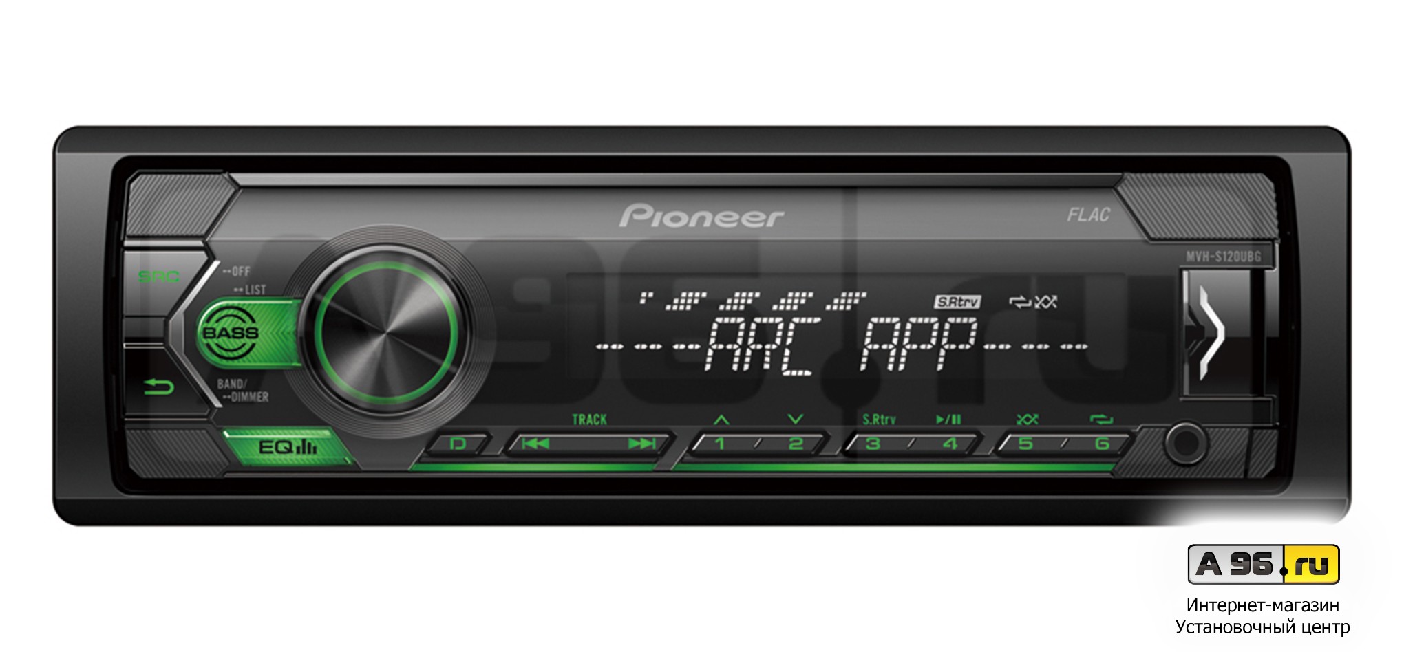 Автомагнитола USB MP3 Android без CD-привода Pioneer MVH-S120UBG (Pioneer)  Арт.MVH-S120UBG